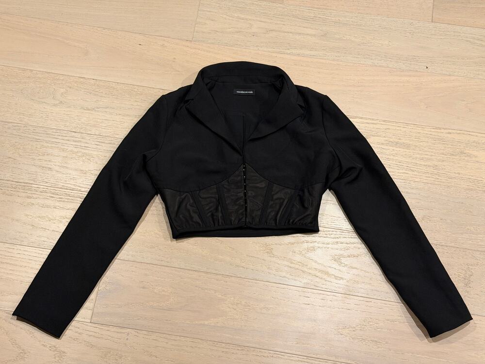 Maniere de Voir Mesh Corset Long sleeve top